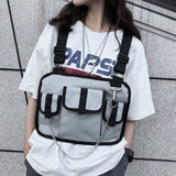 Vest Me |Waterproof Non-Bullet-proof Streetwear Bags With Chain Chest Bag Rig Street Vest Waist Pack