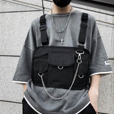Vest Me |Waterproof Non-Bullet-proof Streetwear Bags With Chain Chest Bag Rig Street Vest Waist Pack