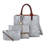 Leaf 3 PCS Set |PU Leather Handbag Solid Color Messenger Bag Shoulder Bag Wallet Bags