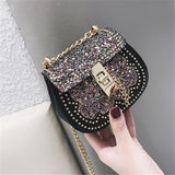 Baby Glitz | Crystal Shoulder Messenger Bags Mini Glitter Handbag Purse Birthday Gift Princess Evening Party Bag