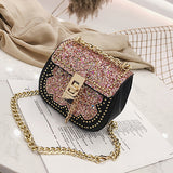 Baby Glitz | Crystal Shoulder Messenger Bags Mini Glitter Handbag Purse Birthday Gift Princess Evening Party Bag