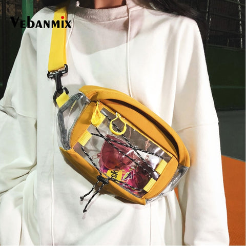 See Thru |Clear PVC Transparent Fanny Pack Waist Bag Unisex Travel Phone Belt Bag Pouch  PVC Chest Bag Ladies