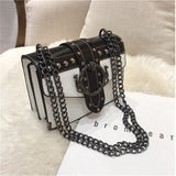Retro Treasure |Leather Shoulder Chain Messenger Crossbody Bag Satchel Tote Purse Casual Travel Bag