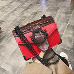 Retro Treasure |Leather Shoulder Chain Messenger Crossbody Bag Satchel Tote Purse Casual Travel Bag