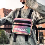 Officially Buckled-In REFLECT|Street Style Reflective Chest Multi-function Vest Function Tactical Chest Rig Bag Reflective Waist Bag Packs
