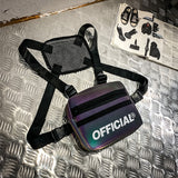 Officially Buckled-In REFLECT|Street Style Reflective Chest Multi-function Vest Function Tactical Chest Rig Bag Reflective Waist Bag Packs