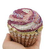 THINKTHENDO Cupcake Glitter Clutch Evening Shoulder Bags Wedding Party Bridal Mini Handbag Purse for Women Girls