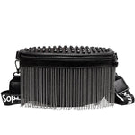 Chain Me | Punk Rivet Waist Bags Tassel Cool Fanny Pack Leather Chest Belt Bags Crossbody Shoulder Phone Money Bum Hip Purse