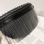 Chain Me | Punk Rivet Waist Bags Tassel Cool Fanny Pack Leather Chest Belt Bags Crossbody Shoulder Phone Money Bum Hip Purse
