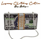 Money BAGG | Crystals 💰 Evening Clutch Bags Dollars Diamond Wedding Dinner Purses and Handbags