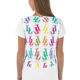 LL RainBow Drip All-Over Print Crop Tee